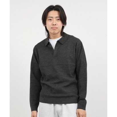 ノーリーズ グッドマン NOLLEY'S goodman 変形カノコ長袖スキッパーニットポロ （サックス）｜詳細画像