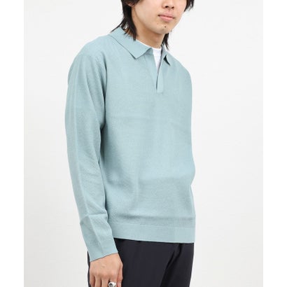 ノーリーズ グッドマン NOLLEY'S goodman 変形カノコ長袖スキッパーニットポロ （ベージュ）｜詳細画像