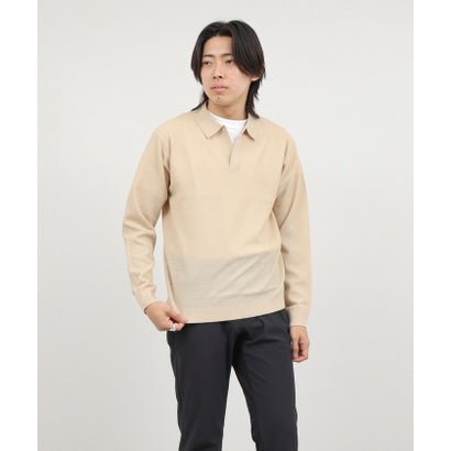 ノーリーズ グッドマン NOLLEY'S goodman 変形カノコ長袖スキッパーニットポロ （グリーン）｜詳細画像