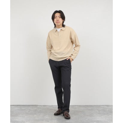 ノーリーズ グッドマン NOLLEY'S goodman 変形カノコ長袖スキッパーニットポロ （グリーン）｜詳細画像
