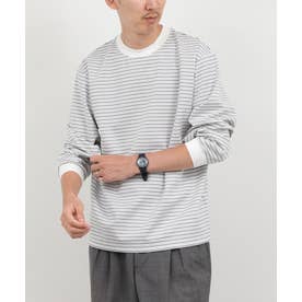 超長綿シルケットボーダーTシャツL/S （ホワイト系2）