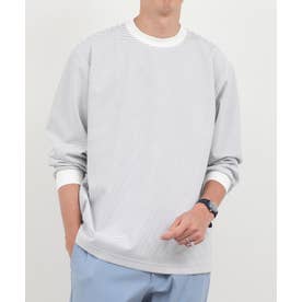 超長綿シルケットボーダーTシャツL/S （ネイビー系1）