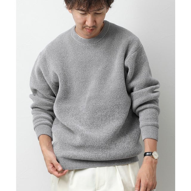 接結モールクルーネック 26AW （ライトグレー）