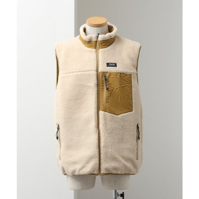 【TAION】MOUNTAIN  R/S DOWN×BOA Hi-NECK VEST （キナリ）