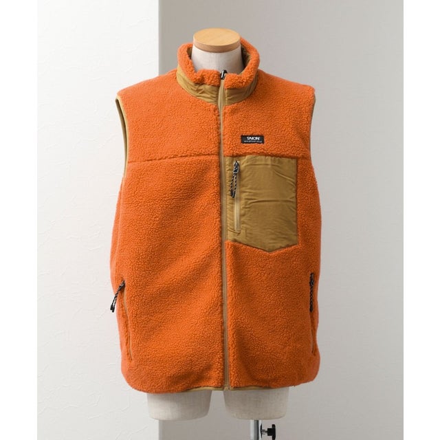 【TAION】MOUNTAIN  R/S DOWN×BOA Hi-NECK VEST （イエロー系1）