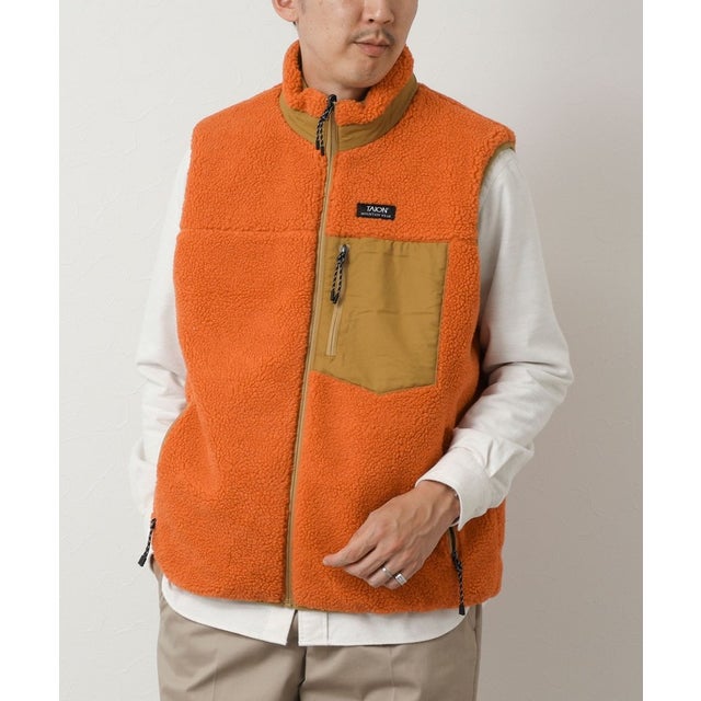 【TAION】MOUNTAIN  R/S DOWN×BOA Hi-NECK VEST （イエロー系1）
