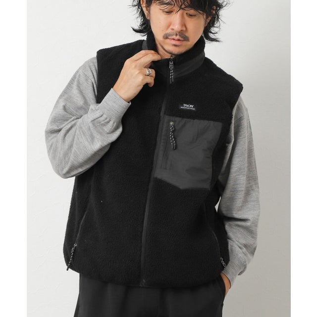 【TAION】MOUNTAIN  R/S DOWN×BOA Hi-NECK VEST （ブラック）