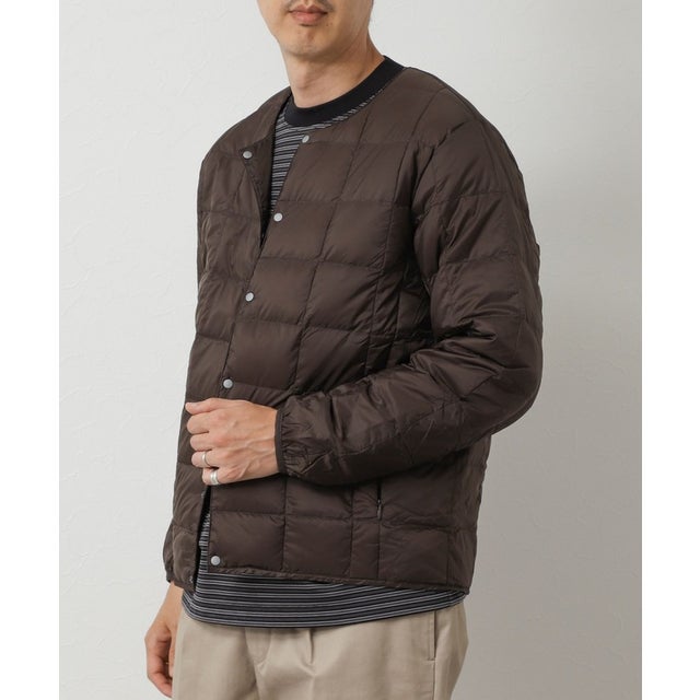 【TAION】CREW NECK BUTTON DOWN JK （ダークブラウン）