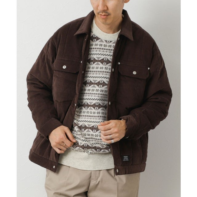 【TAION】WORK TRUCKER CORDUROY DOWN JKT （ダークブラウン）