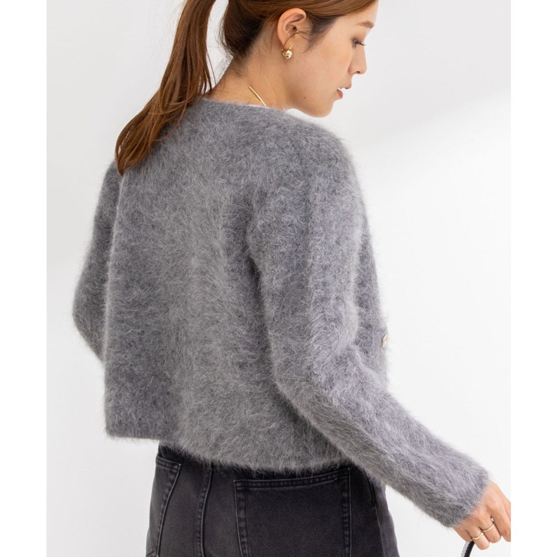 NOLLEY'S sophi 接結編みアンゴラ混ニット ノーリーズソフィー NOLLEY'S sophi 接結編みアンゴラ混ニット