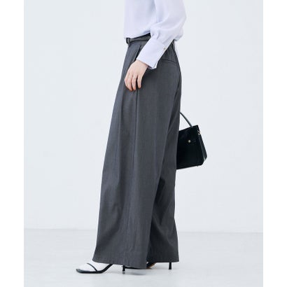 ノーリーズソフィー NOLLEY'S sophi バイオツイルタックワイドパンツ （チャコールグレー）｜詳細画像