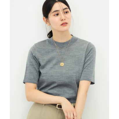 ノーリーズソフィー NOLLEY'S sophi ウール100ハイネック5分袖P/O （サックス）｜詳細画像
