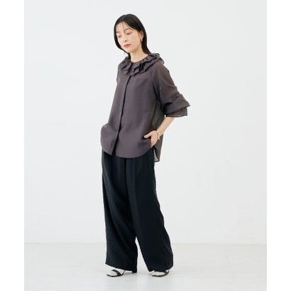 ノーリーズソフィー NOLLEY'S sophi サテンカットジャガードドットパンツ （イエロー）｜詳細画像