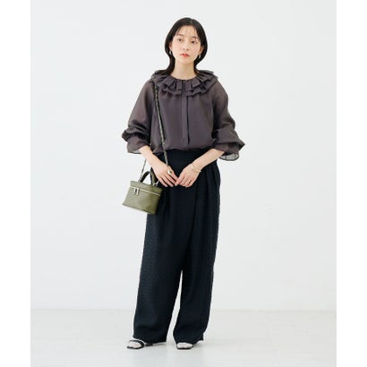 ノーリーズソフィー NOLLEY'S sophi サテンカットジャガードドットパンツ （イエロー）｜詳細画像
