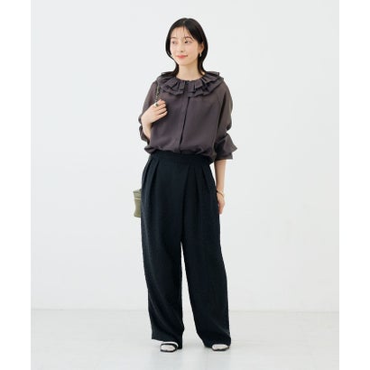 ノーリーズソフィー NOLLEY'S sophi サテンカットジャガードドットパンツ （イエロー）｜詳細画像