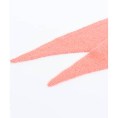 ウール混ヘアリー三角ストール （オレンジ）｜詳細画像