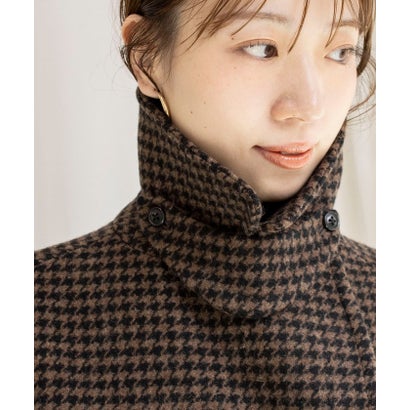 【WEB限定】＜TICCA＞ウールハウンドトゥースピーコート （ブラウンベージュ系1）｜詳細画像