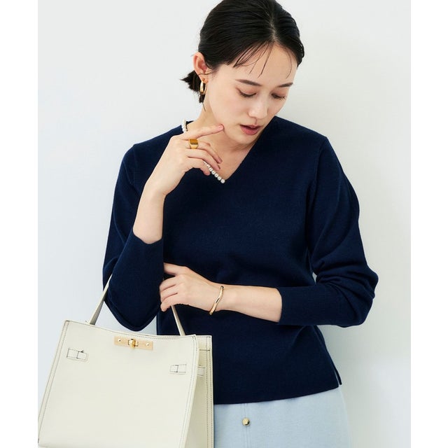片衿パール総針V/N P/O （ダークネイビー）