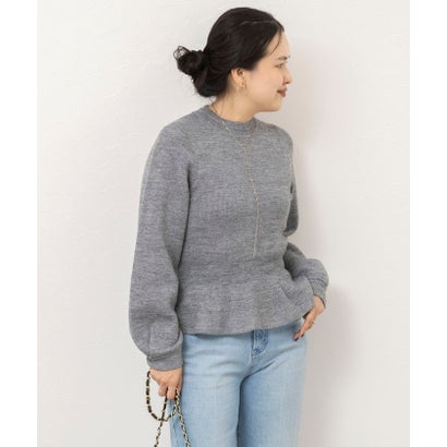 片畦ペプラムニット （オフホワイト）｜詳細画像