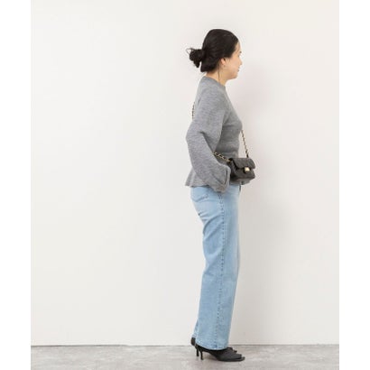 片畦ペプラムニット （ミディアムグレー）｜詳細画像