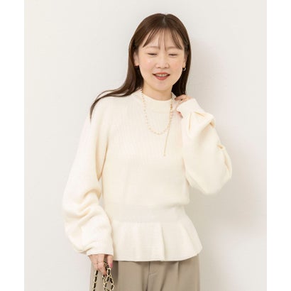 片畦ペプラムニット （ミディアムグレー）｜詳細画像