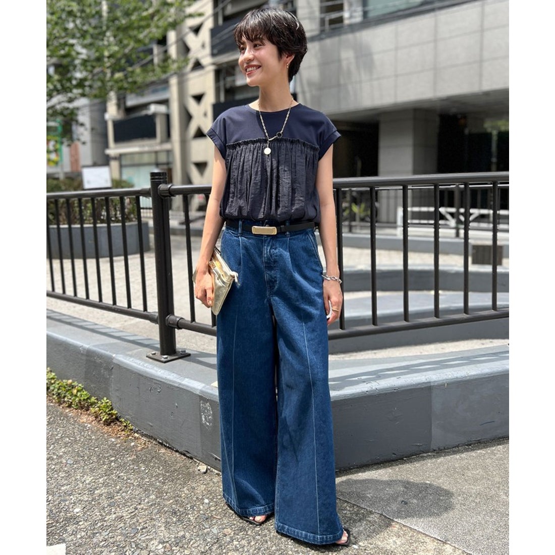 リエミラー Rie Miller 【RM denim】ワイドスラックスデニム