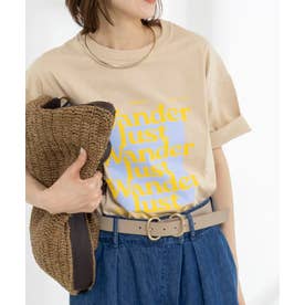 Wander lust ワイドシルエットプリントTシャツ （ブラウンベージュ系1）