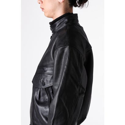 ISA BOMBER LEATHER JACKET （BLACK）｜詳細画像