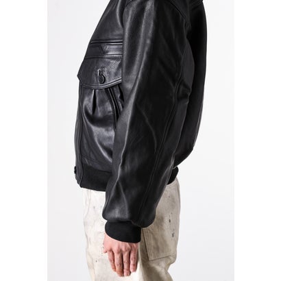 ISA BOMBER LEATHER JACKET （BLACK）｜詳細画像
