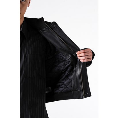 ISA BOMBER LEATHER JACKET （BLACK）｜詳細画像