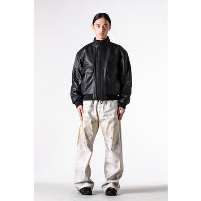 ISA BOMBER LEATHER JACKET （BLACK）｜詳細画像