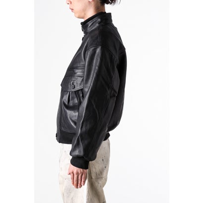 ISA BOMBER LEATHER JACKET （BLACK）｜詳細画像