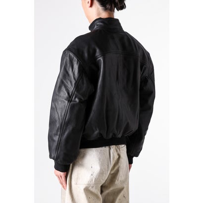 ISA BOMBER LEATHER JACKET （BLACK）｜詳細画像