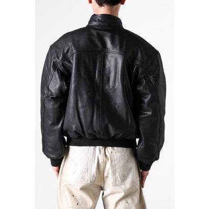 ISA BOMBER LEATHER JACKET （BLACK）｜詳細画像