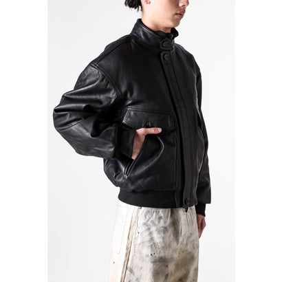 ISA BOMBER LEATHER JACKET （BLACK）｜詳細画像