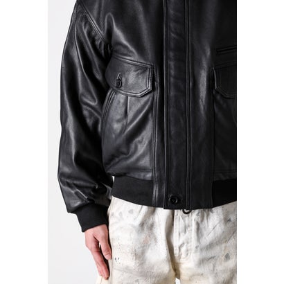 ISA BOMBER LEATHER JACKET （BLACK）｜詳細画像