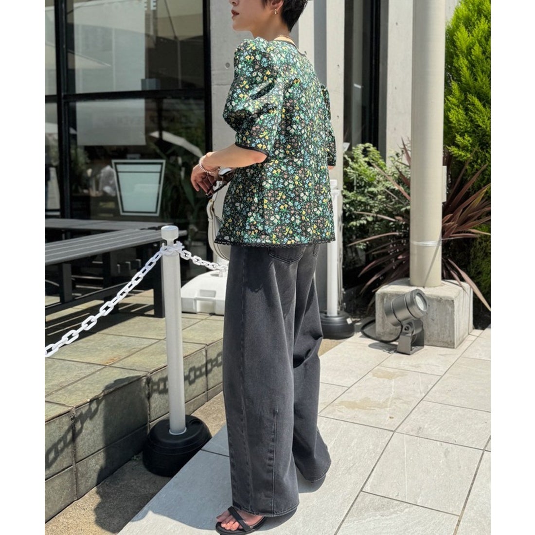 ノーリーズ NOLLEY'S 《水洗い可能》リバティプリント パワショル半袖
