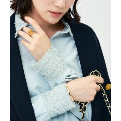 カットジャガード切替シャツ （ミントグリーン）｜詳細画像