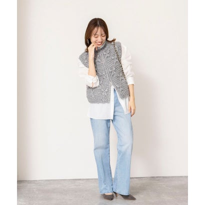 ノーリーズ NOLLEY'S ＜TORRAZZO DONNA＞Chunky Cable Knit Vest （チャコールグレー）｜詳細画像