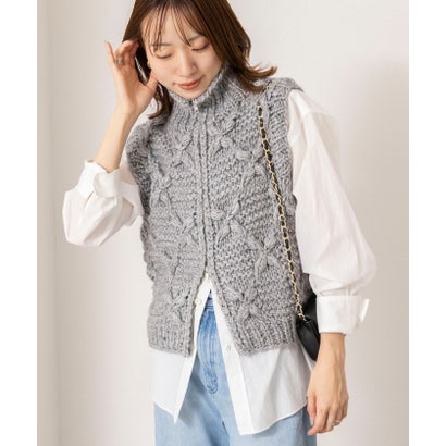 ノーリーズ NOLLEY'S ＜TORRAZZO DONNA＞Chunky Cable Knit Vest （チャコールグレー）｜詳細画像