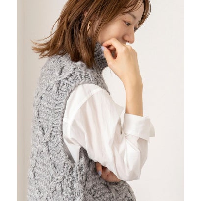 ノーリーズ NOLLEY'S ＜TORRAZZO DONNA＞Chunky Cable Knit Vest （チャコールグレー）｜詳細画像