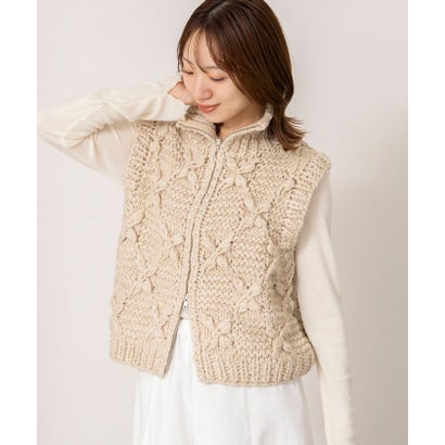 ノーリーズ NOLLEY'S ＜TORRAZZO DONNA＞Chunky Cable Knit Vest （チャコールグレー）｜詳細画像