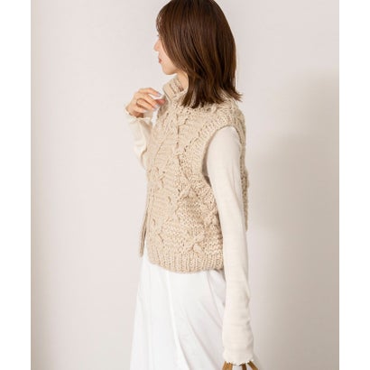 ノーリーズ NOLLEY'S ＜TORRAZZO DONNA＞Chunky Cable Knit Vest （チャコールグレー）｜詳細画像
