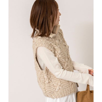 ノーリーズ NOLLEY'S ＜TORRAZZO DONNA＞Chunky Cable Knit Vest （チャコールグレー）｜詳細画像