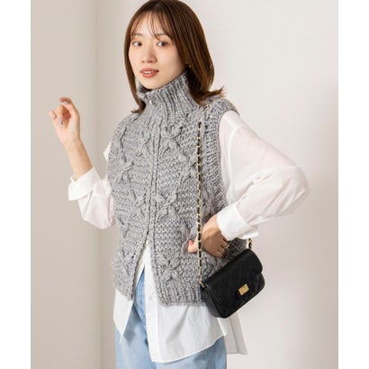 ノーリーズ NOLLEY'S ＜TORRAZZO DONNA＞Chunky Cable Knit Vest （ベージュ）｜詳細画像