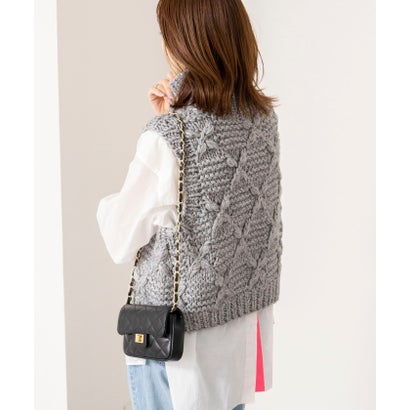 ノーリーズ NOLLEY'S ＜TORRAZZO DONNA＞Chunky Cable Knit Vest （ベージュ）｜詳細画像