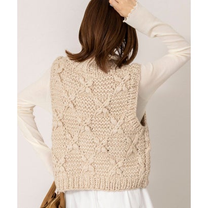 ノーリーズ NOLLEY'S ＜TORRAZZO DONNA＞Chunky Cable Knit Vest （ベージュ）｜詳細画像