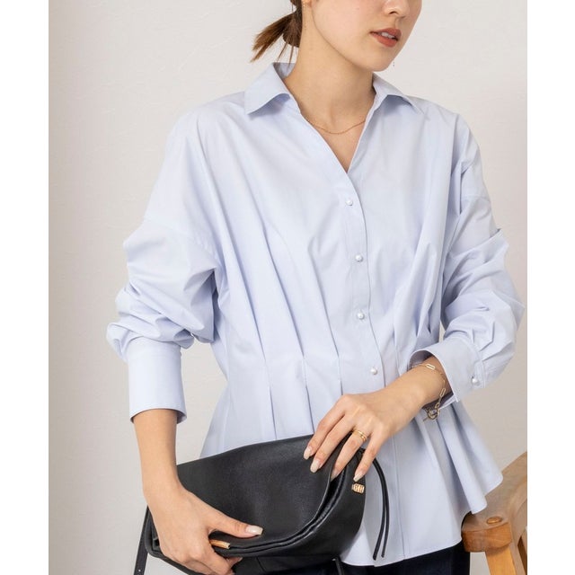 【WEB＆一部店舗限定カラー】【GOODS BUYER 石田別注カラー】ストレッチタフタスキッパータックシャツ （ブルー系5）