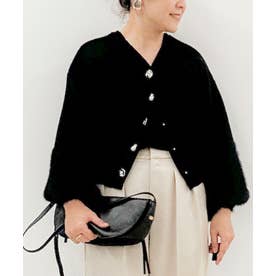 TORRAZZO DONNA 別注 パール×メタル釦袖ファーカーディガン （ブラック）