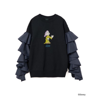 フリルスリーブ プルオーバースウェット（Frill Sleeve Pullover Sweat ） （BLACK）｜詳細画像